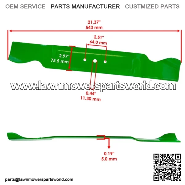 490-110-M112 490110M112 7420499 9420499 42" Deck High Lift Blades for MTD White - Image 2