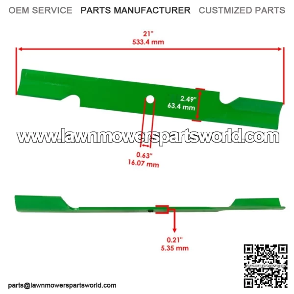 5020842ASM 5101755S 770136 61" Deck Blade 21" For Snapper 550Z Pro S120 S125XT - Image 2