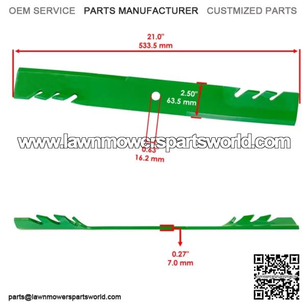 038-6081-00 038608100 61" Deck Gator Blades for Bad Boy 21" Blade Powder Coated - Image 2