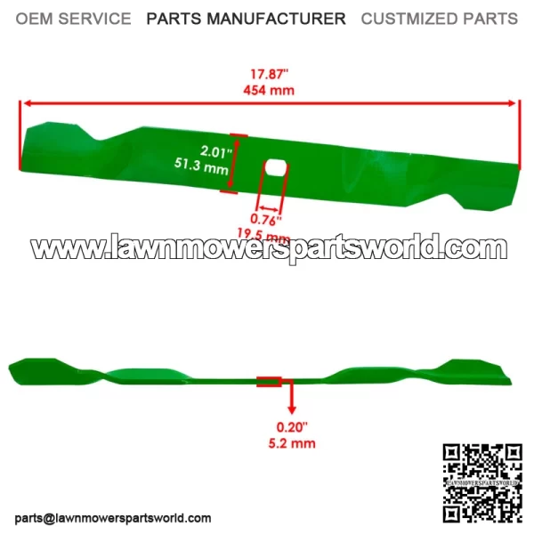 1910917 1765196 Deck Blade 17.87" & Bolt For Cub Cadet For MTD For Troy-Bilt - Image 2