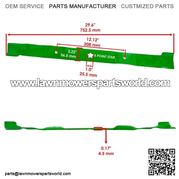 532419274 777419274 30" Deck Blade 29.6" For Husqvarna CT126 CTH126 RZ3016 3019 - Image 2