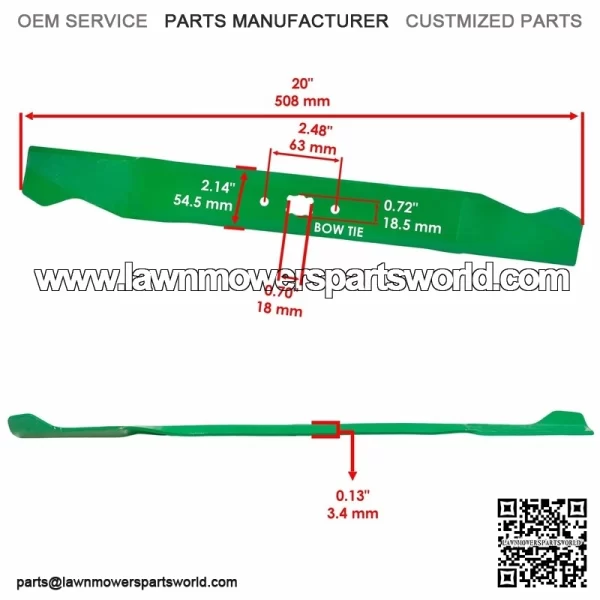 490-100-M115 742-0640 942-064 6439 336-665 High Lift Blade for MTD 20 in - Image 2