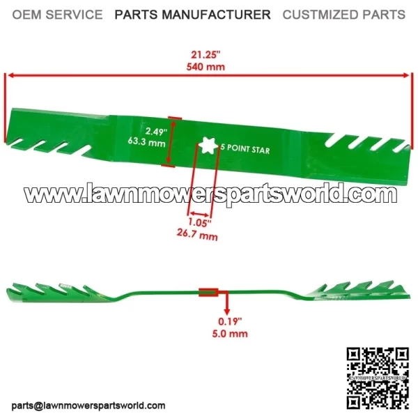 112-0315 1120315 42" Deck Blades w/ Nuts for Toro LX420 LX423 LX425 LX426 LX427 - Image 2