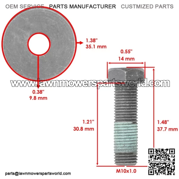 532126338 532138496 532850857 36" Deck Blade with Bolt For Husqvarna Jonsered - Image 3