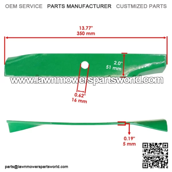 03498400 03498451 014668 05901822 Deck High Lift Blade w/Bolt For Gravely Ariens - Image 2