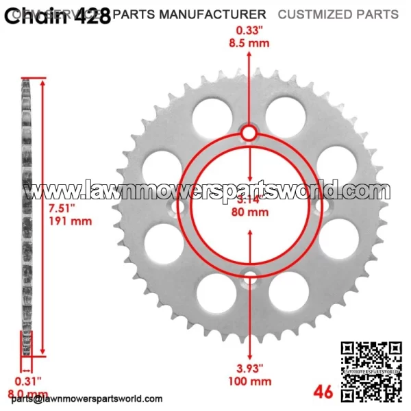 Front Rear Drive Chain Sprocket for Husaberg FC400 1999 /  FC501 1999 - Image 3