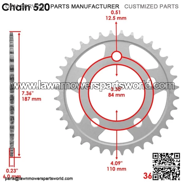 Front Rear Drive Chain Sprocket for Husaberg FC350 1996 / FC400 1996 - Image 3