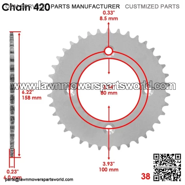 Front Rear Drive Chain Sprocket for Husaberg FS600E 1999 / FX600E 1999 - Image 3