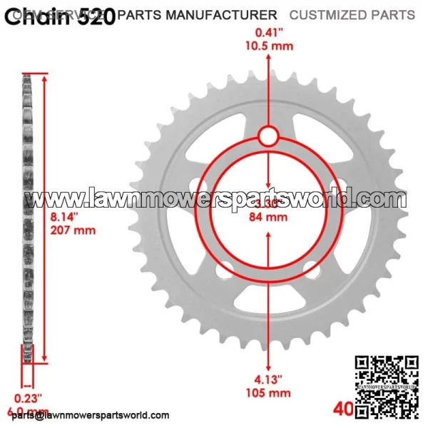 Front Rear Drive Chain Sprocket for Husaberg FC501 FC600 FE350 FE350E 1996 - Image 3