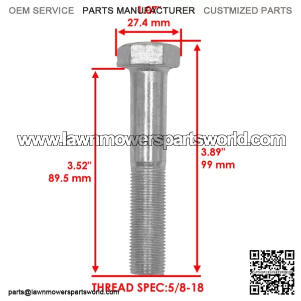 Blade Bolt For Bobcat BZT2190  BZT2230 BZT2250  BZT2260 BZT2330 JZT2190 JZT2230 - Image 2