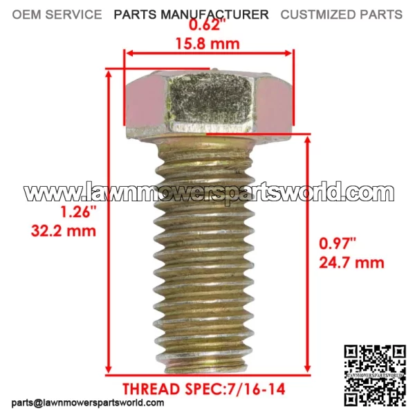 1765196 GW-1765196 Deck Spindle Blade Bolt For Cub Cadet For MTD - Image 2