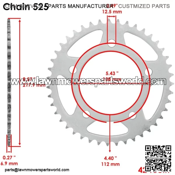 Front Rear Drive Chain Sprocket for Husaberg FE350 FC499 1992 23801-MJE-D00 - Image 3