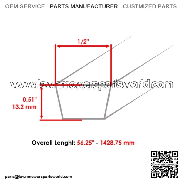 48285 486284 52" Deck Drive V Belt For Scag Super Z SMZ52  SSZ18 20 22 STHM 18 - Image 3