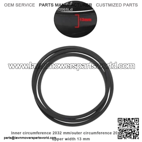 2032mm long V-belt for mower 13mm wide middle pulley for deck belt OE 535411901/531006096/594978001 compatible with Husqvarna Rider 155 AWD/15V2 - Image 2