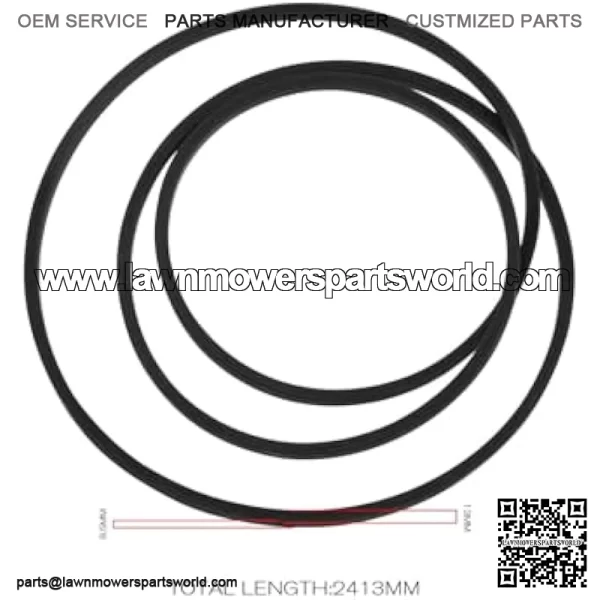 1 pc. mower belt 2413 mm spare part drive belt 532138255 5321382-55 5321449-59 compatible with Husqvarna TC138 - Image 2