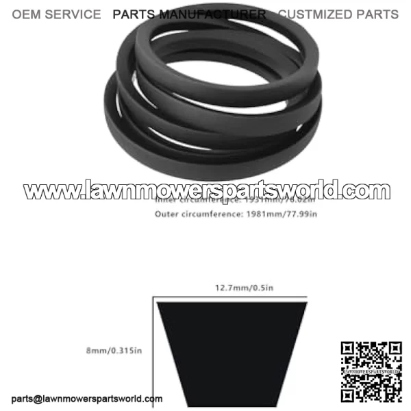 1 pc. Lawn mower belt replacement part 585034401 544238901 compatible with Husqvarna R 214TC 215TX 216 AWD R216 R215TX R214 - Image 3