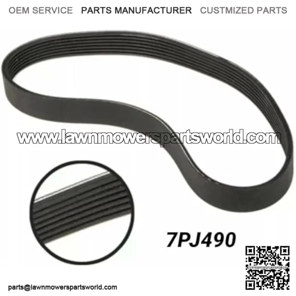 2 x 7PJ490 EPJ490 7 Stries Heavy Duty Belts, 490mm x 16mm, for Qualcast, Argos etc. mowers - Image 2