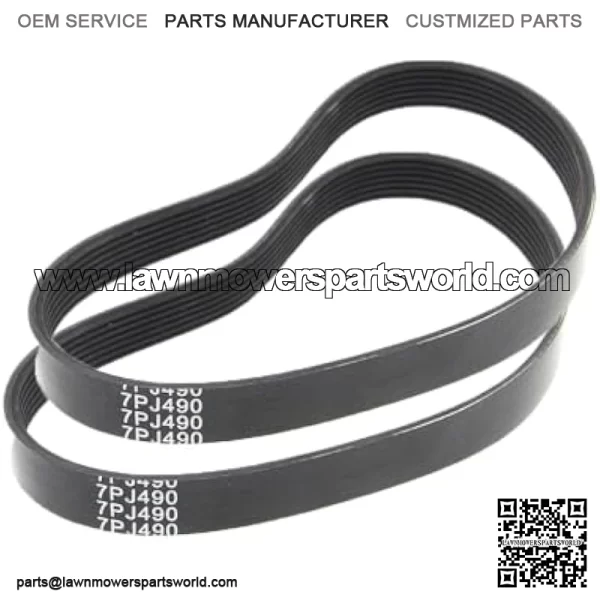 2 x 7PJ490 EPJ490 7 Stries Heavy Duty Belts, 490mm x 16mm, for Qualcast, Argos etc. mowers - Image 3