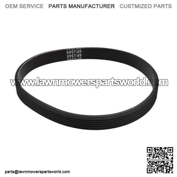 2 pcs. 6PJ348 rubber drive belt for electric mower, synchronous belt circumference 348 mm width 14 mm, suitable for most mowers - Image 2
