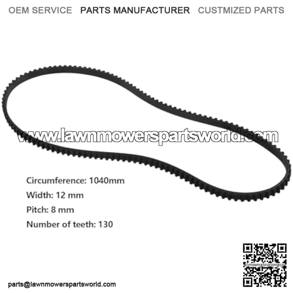 Mower deck belt HTD1040-8M-12 timing belt replacement part 9585-0087-00 compatible with Stiga Park 102M/Villa 102M mower - Image 4