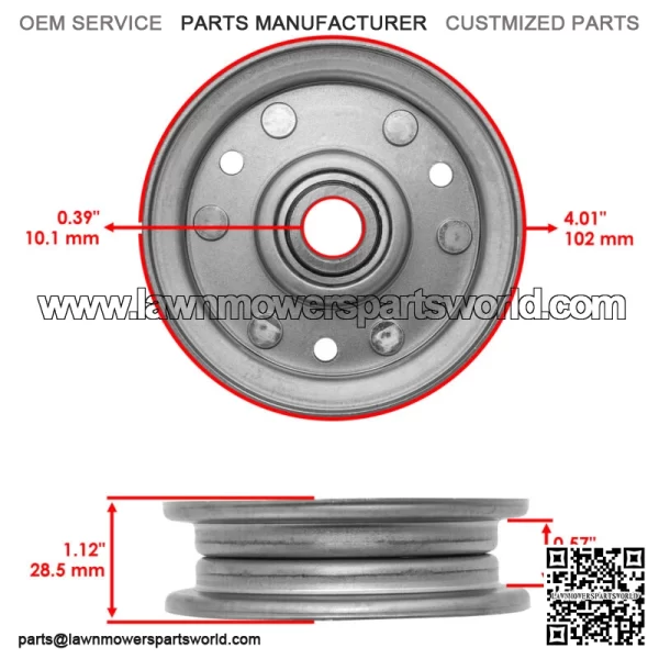 164090 48" 60" 72" Deck Idler Pulley For King Kutter RFM-48 RFM-60 RFM-72 - Image 2