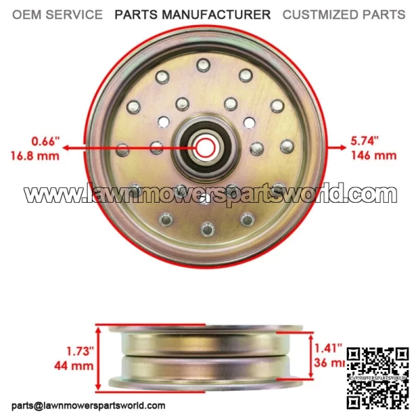 116-4669  48" 52" Deck Idler Pulley For Exmark Pioneer E Series / S Series - Image 2