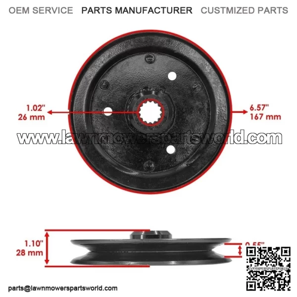 116-0675 1160675 52" Deck Spindle Pulley for Exmark Lazer Z E-Series Zero-Turn - Image 2