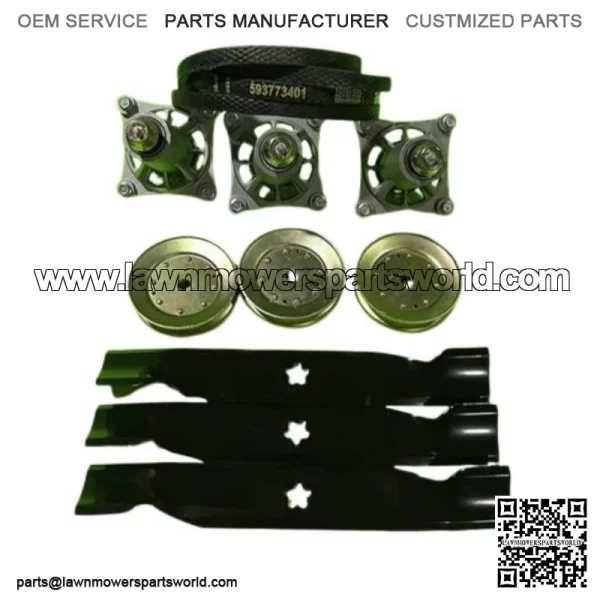 Husqvarna YTH24K48 48" Lawn Mower Deck Rebuild Kit Spindles Blades Belt Pulleys