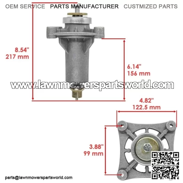 54" Deck Spindle with Pulley & Blade for Dixon D26BH54 960460013 532129861 - Image 2