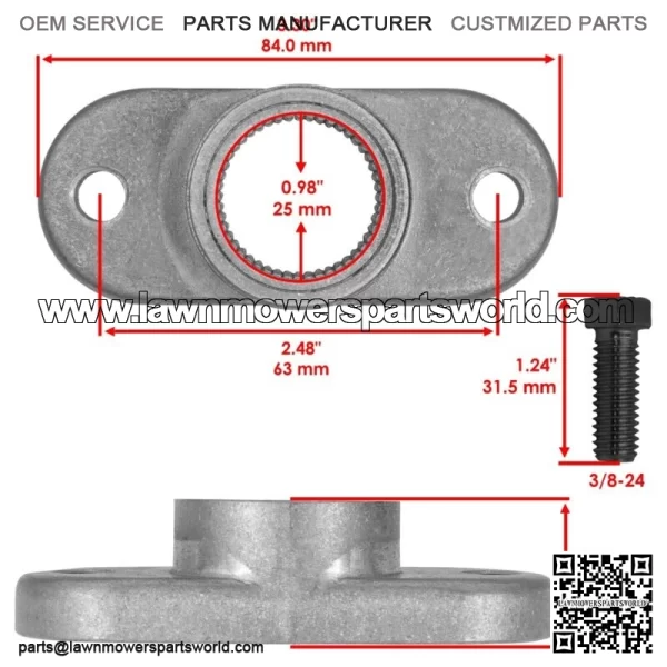 912-0123 712-0123P 712-3057 1186211 12167 9360119 Blade Adapter for Troy-Bilt - Image 2