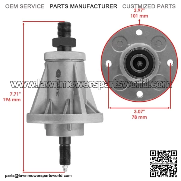 Deck Spindle & Pulley for Toro 05-36MR03 05-36MR04 36" / 05-37SC01 05-37SC02 37" - Image 2