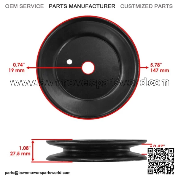 42" Deck Spindle & Pulley for Cub Cadet LT1018 13AB11CG710 13AX11CG710 618-3129 - Image 3