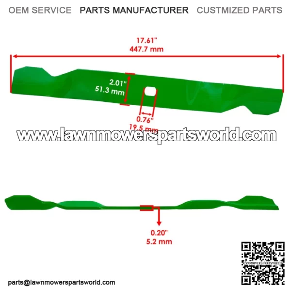 1765092 1769048 1910917 33" Deck Spindle & Notched Air-Lift Blades for Troy-Bilt - Image 3
