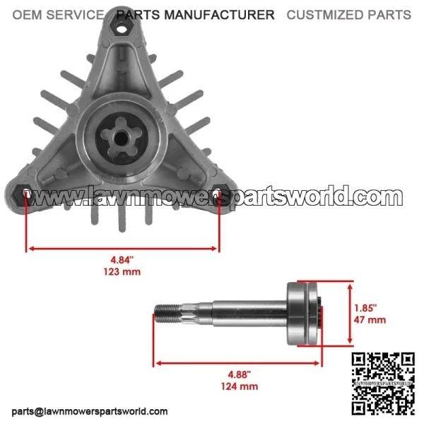 46" Deck Spindle & Pulley for Husqvarna CT153 960510015  532195945 197473 - Image 4
