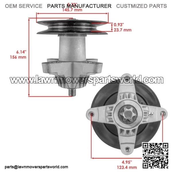38" Deck Spindle w/ Pulley for White Outdoor LT-1700 13AV77TF090 13WV77TF090 - Image 2