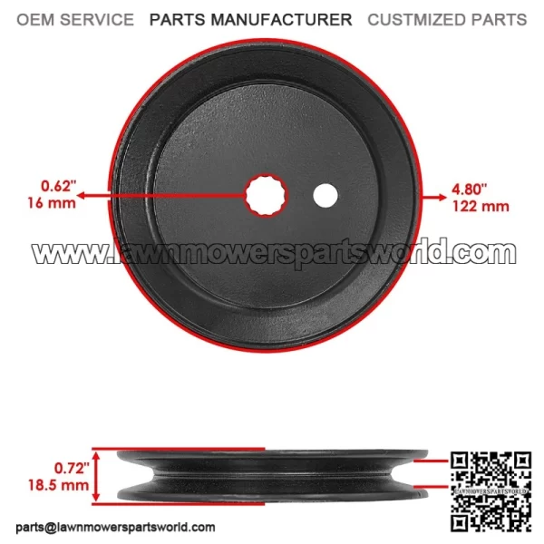 42" Deck Spindles with 4.8" OD Pulley for Hustler Raptor / Dash XD 604214 603987 - Image 4