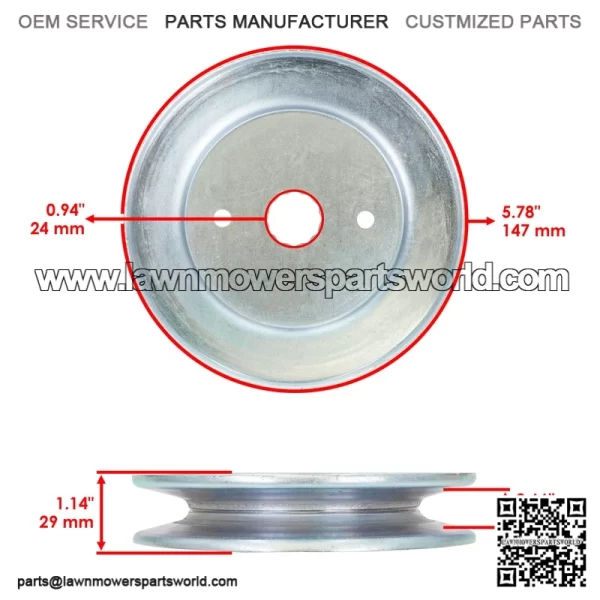 607418 601804 604664 54" Deck Spindle w/ 5.78" OD Pulley for Hustler Raptor SD - Image 3