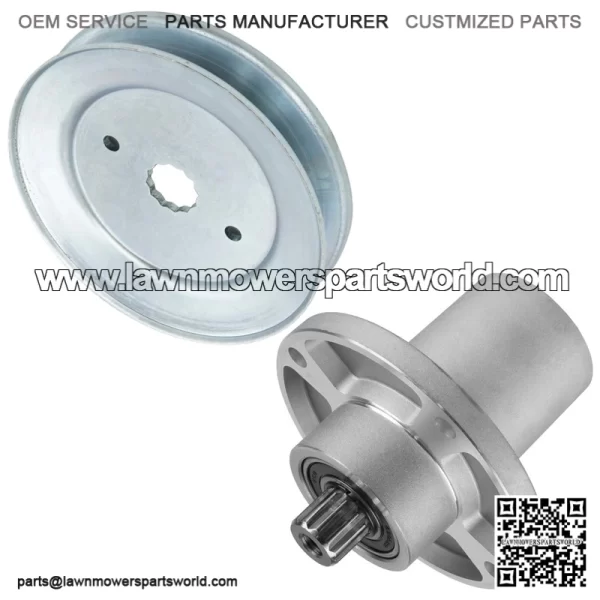 607418 601804 604664 54" Deck Spindle w/ 5.78" OD Pulley for Hustler Raptor SD - Image 4
