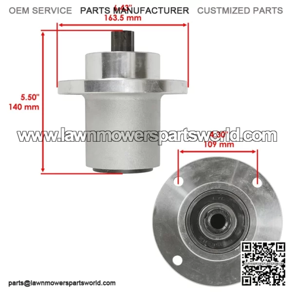 54" Deck Spindles with 5.78" OD Pulleys for Hustler RD Fastrak FR691 FT691 Mower - Image 2