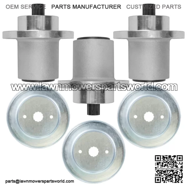 54" Deck Spindles with 5.78" OD Pulleys for Hustler RD Fastrak FR691 FT691 Mower - Image 5