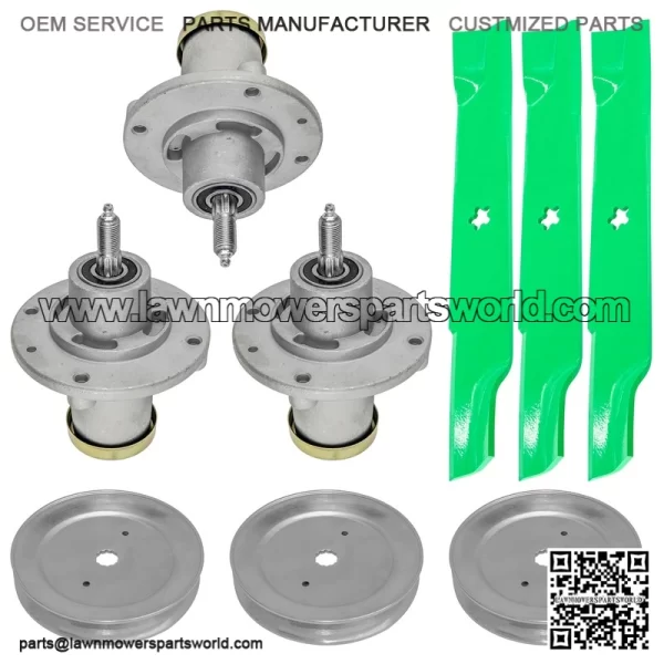52" Deck Spindle w/Pulley & Blade Redmax CZT52 / Jonsered Z52XF / Dixon Ultra 52 - Image 5