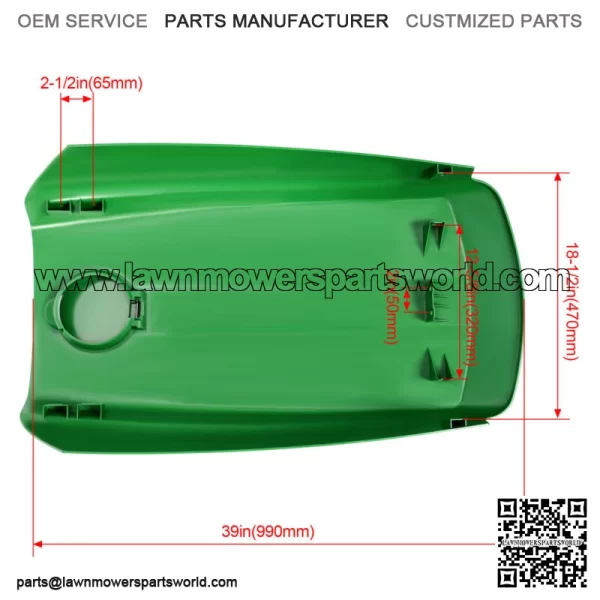 Tractor Upper Hood Cover w/ Fuel Door For John Deere 4010 4110 4115 #LVU11489 - Image 3