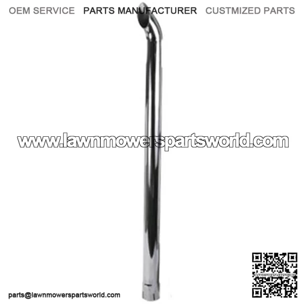 ZNL89025C Fits John Deere Chrome Curved Exhaust Stack 48" 2 1/2" ID for Many Mod