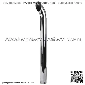 48" Curved Chrome Exhaust Pipe Stack Slotted 3-3/4" ID Fits John Deere ZNL89375C