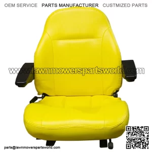 Replacement Yellow Seat w/Armrests Fits John Deere Z810A Z850A Z910A Z925A Z960A
