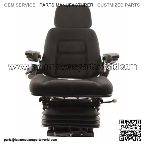 S830796 High Back Seat Black Fabric w/ Mechanical Suspension Fits Kubota