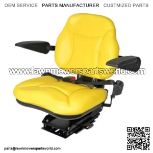 Universal Big Boy Suspension Tractor Seat with Armrests -Yellow