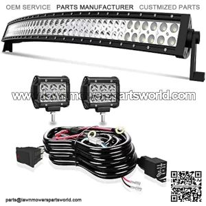 42" LED Light Bar T-Former Curved 240W 24000LM Light Bars Off Road Lights with Rocker Switch Harness Wiring for Trucks Polaris ATV UTV Jeep Boats