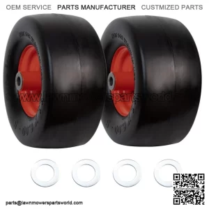 11x6.00-5 Flat Free Tires & Wheels (2-Pack) 5.875" Hub 3/4" Bushings