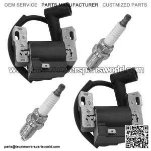 Ignition Coil with Spark Plug Kit Compatible with John Deere Z425 Z435 Z445 EZtrak Mowers - Replaces MIA12788